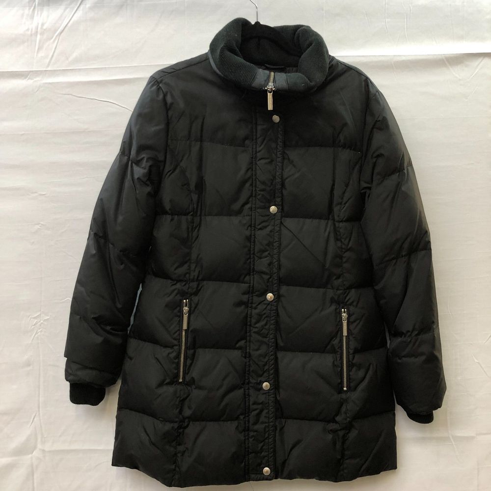 MICHAEL Michael Kors Down Puffer Long Black Jacket - Flawed